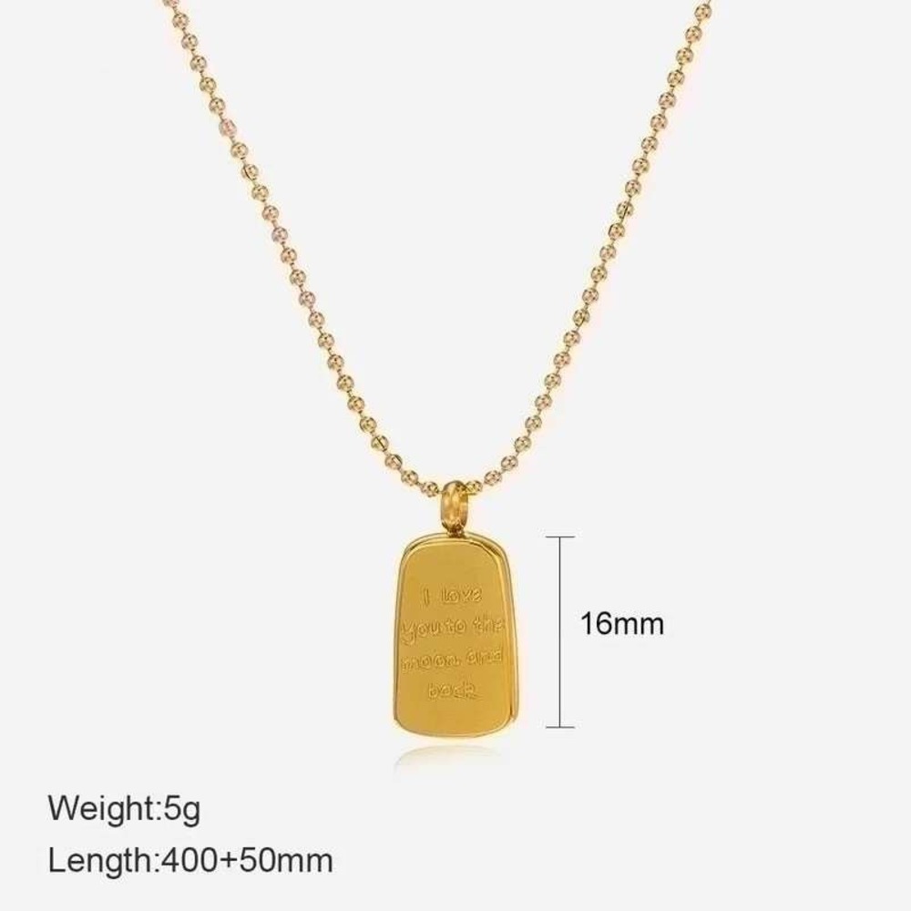 Gold Plated I Love You‎ To The Moon And Back Pendant Ball Chain Necklace
